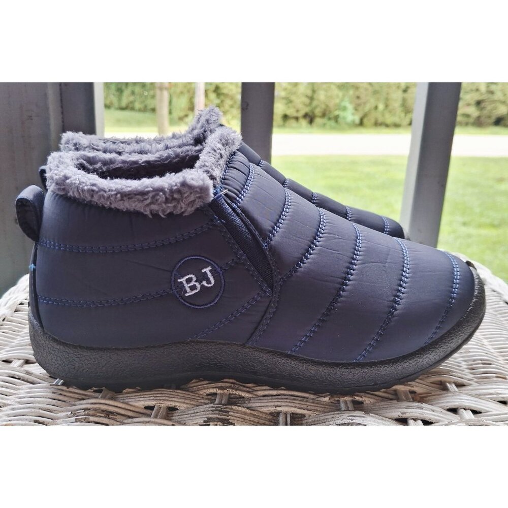Womens BJ Warm Fur-Lined Slip-On Winter Shoes Size 39 Navy Blue Cozycore